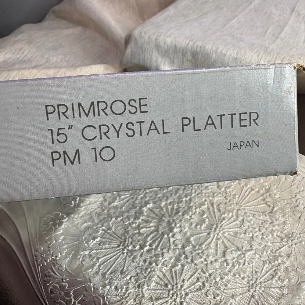 Prisma Primrose 15 Crystal Platter PM10 Elegant Floral Design Serving Dish